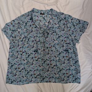 Floral Blue Women's Blouse